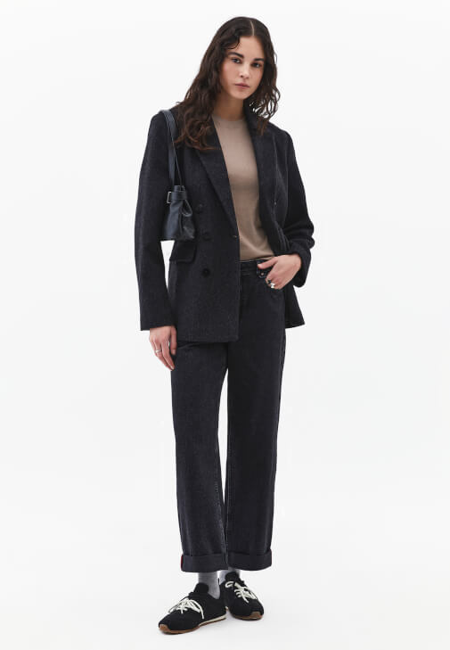 Pamuklu Sıfır Yaka Tişört - Görsel 2