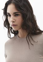 Bayan Kum Beji Pamuklu Sıfır Yaka Tişört