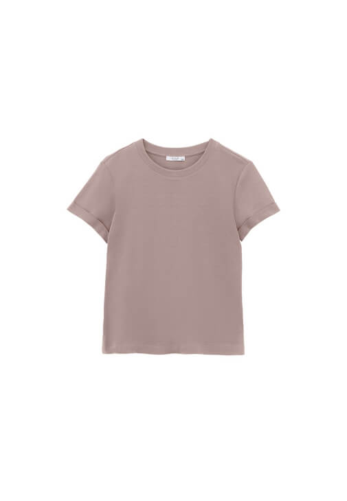 Pamuklu Sıfır Yaka Tişört - Görsel 6