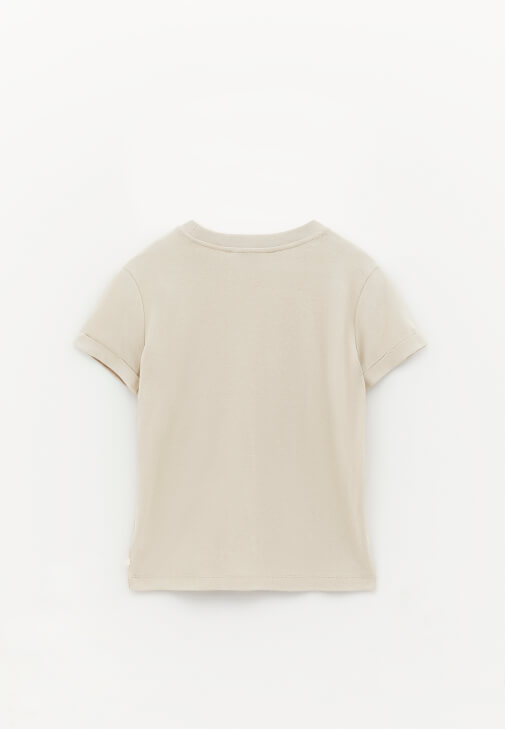 Sıfır Yaka Tişört ve Flare Pantolon Kombini