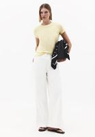 Bayan Sarı Pamuklu Sıfır Yaka Tişört