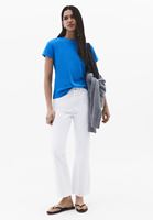 Bayan Mavi Pamuklu Sıfır Yaka Tişört