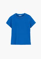 Bayan Mavi Pamuklu Sıfır Yaka Tişört