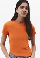 Bayan Turuncu Pamuklu Sıfır Yaka Tişört
