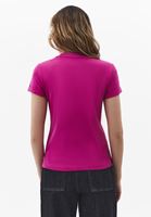 Bayan Pembe Pamuklu Sıfır Yaka Tişört
