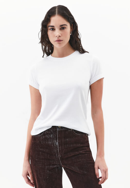  Pamuklu Sıfır Yaka Tişört