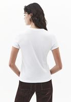 Bayan Beyaz Pamuklu Sıfır Yaka Tişört