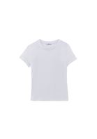 Bayan Beyaz Pamuklu Sıfır Yaka Tişört