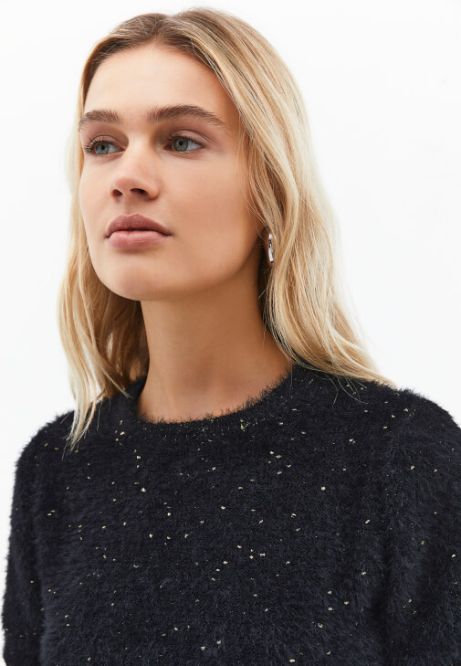 Triko Kazak ve Saten Etek Kombini