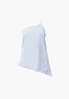 Bayan Mavi Dantel Detaylı Bluz ( TENCEL™ )