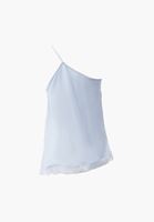 Bayan Mavi Dantel Detaylı Bluz ( TENCEL™ )