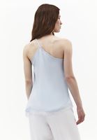 Bayan Mavi Dantel Detaylı Bluz ( TENCEL™ )
