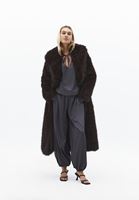 Bayan Gri Büzgülü Saten Balon Pantolon