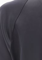 Bayan Gri Balon Kollu Saten Bluz