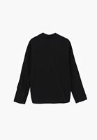 Bayan Siyah Düğmeli Saten Gömlek