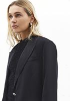 Bayan Siyah Oversize Saten Blazer Ceket