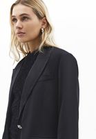 Bayan Siyah Oversize Saten Blazer Ceket