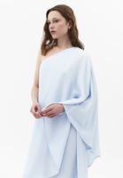 Bayan Mavi Tek Omuzlu Uzun Elbise ( TENCEL™ )