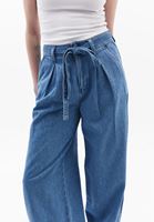 Bayan Mavi Yüksek Bel Balon Pantolon