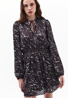 Bayan Çok Renkli Fırfır Detaylı Mini Elbise