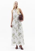 Bayan Çok Renkli Halter Yaka Uzun Elbise