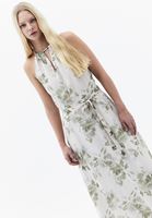 Bayan Çok Renkli Halter Yaka Uzun Elbise