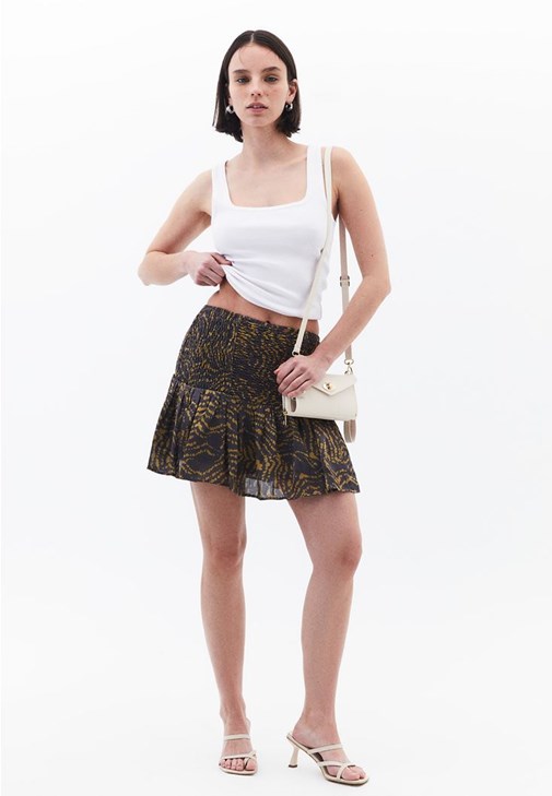 Çok Renkli Gipe Detaylı Mini Etek