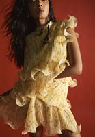 Bayan Çok Renkli Pileli Mini Elbise