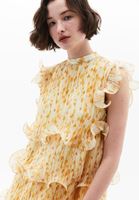 Bayan Çok Renkli Pileli Mini Elbise