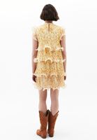 Bayan Çok Renkli Pileli Mini Elbise