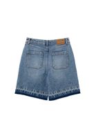 Bayan Mavi Orta Bel Bermuda Şort