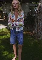 Bayan Mavi Orta Bel Bermuda Şort