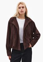 Bayan Kahverengi Süet Bomber Ceket