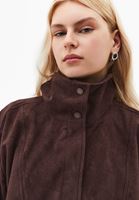 Bayan Kahverengi Süet Bomber Ceket