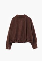 Bayan Kahverengi Süet Bomber Ceket