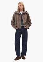 Bayan Kahverengi Süet Bomber Ceket