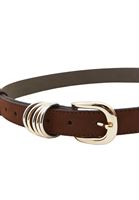 Bayan Kahverengi Tokalı Süet Kemer