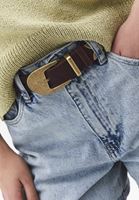 Bayan Bordo Tokalı Süet Kemer