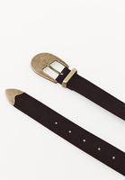 Bayan Bordo Tokalı Süet Kemer