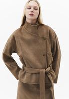 Bayan Kahverengi Kruvaze Süet Bomber Ceket