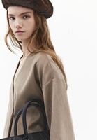 Bayan Kum Beji Kruvaze Yaka Süet Ceket