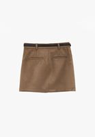 Bayan Kahverengi Süet Mini Etek