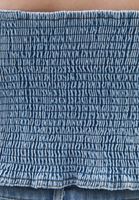 Bayan Mavi Nakışlı Denim Yelek