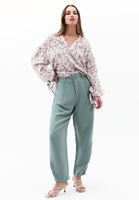 Bayan Çok Renkli Keten Karışımlı Oversize Bluz ( TENCEL™ )