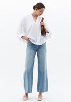 Bayan Beyaz Keten Karışımlı Oversize Bluz ( TENCEL™ )