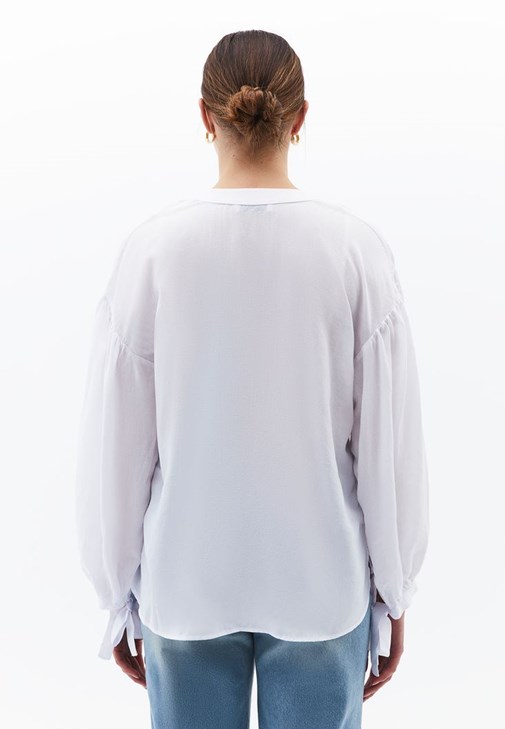 Keten Oversize Bluz ve Wide-Leg Pantolon Kombini