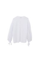 Bayan Beyaz Keten Karışımlı Oversize Bluz ( TENCEL™ )