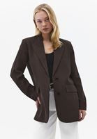 Bayan Kahverengi Keten Karışımlı Blazer Ceket ( TENCEL™ )