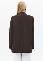 Bayan Kahverengi Keten Karışımlı Blazer Ceket ( TENCEL™ )