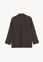 Bayan Kahverengi Keten Karışımlı Blazer Ceket ( TENCEL™ )